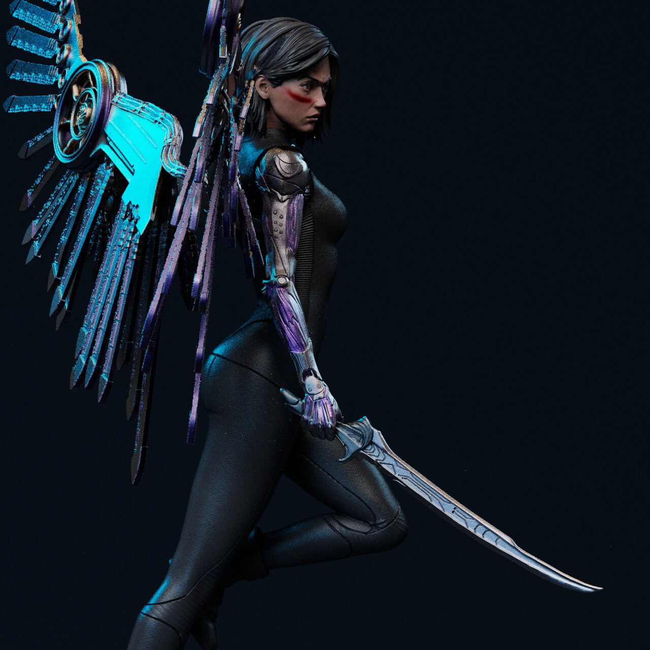 1:12 Winged Cyborg | Resin Garage Kit Sculpture Anime Video Game Fan Art Statue | CA 3D Studios