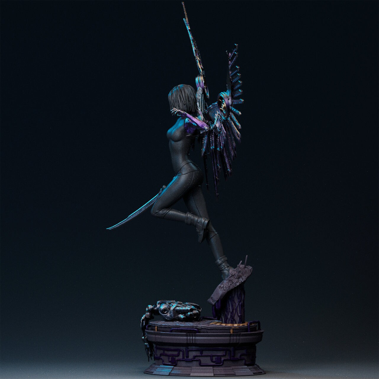 1:12 Winged Cyborg | Resin Garage Kit Sculpture Anime Video Game Fan Art Statue | CA 3D Studios