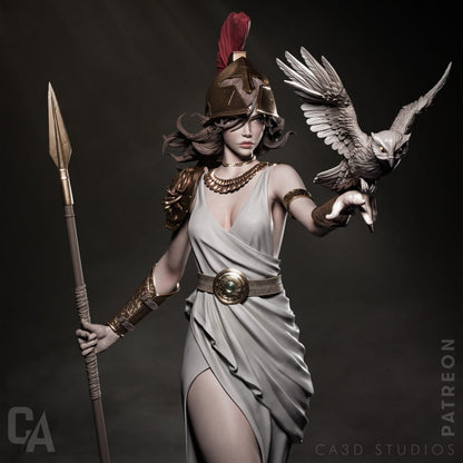 Greek Goddess of Wisdom, Athena | Resin Garage Kit Sculpture Anime Video Game Fan Art Statue | CA 3D Studios
