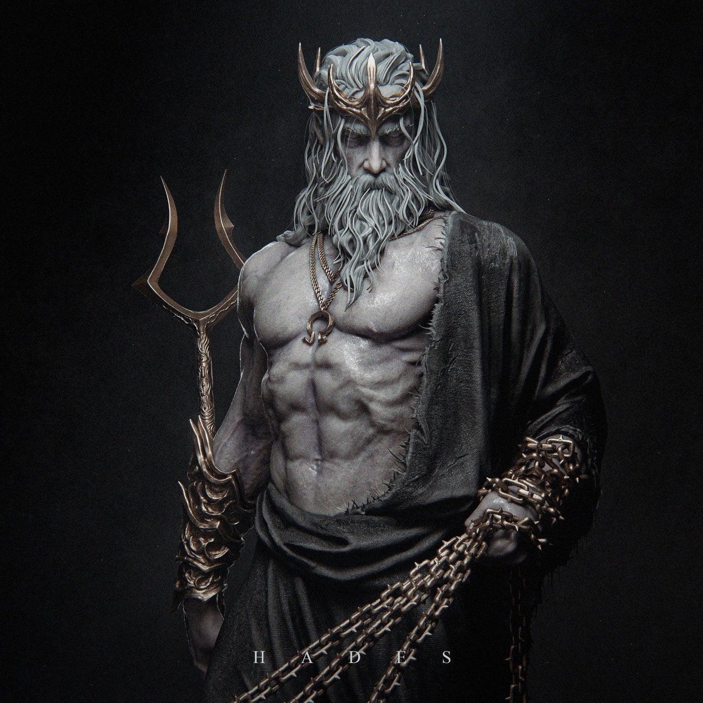 Greek God of the Underworld, Hades | Resin Garage Kit Sculpture Anime Video Game Fan Art Statue | CA 3D Studios