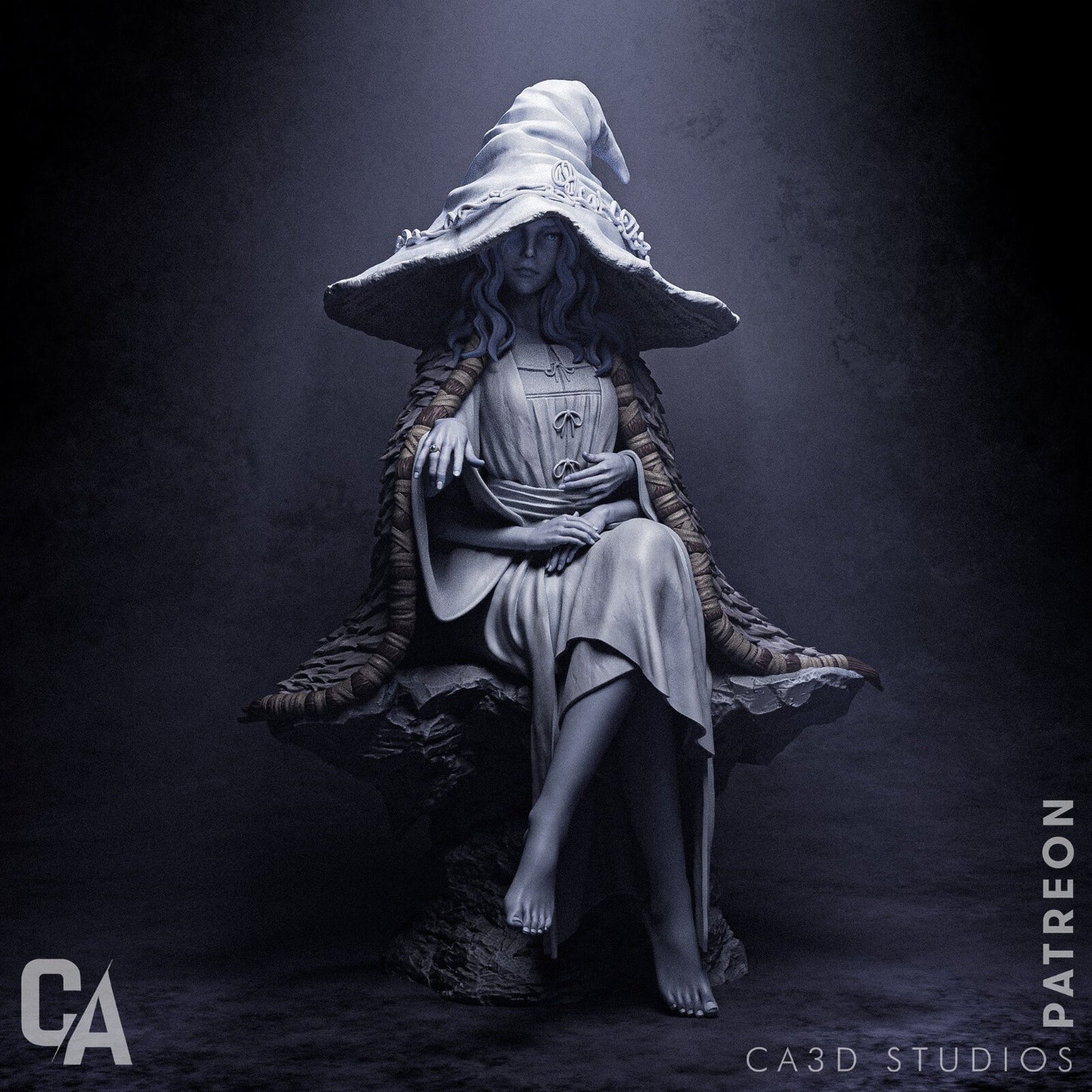 Blue Witch | Resin Garage Kit Sculpture Anime Video Game Fan Art Statue | CA 3D Studios