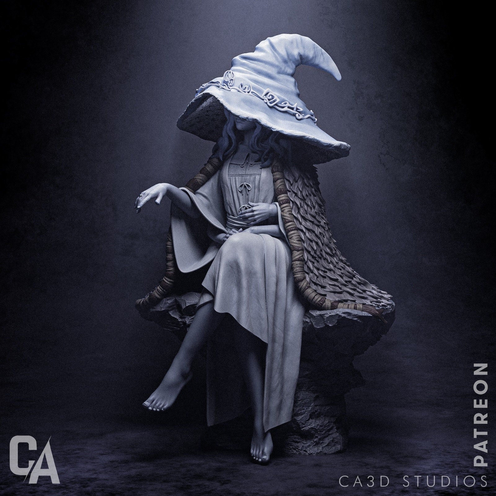 Blue Witch | Resin Garage Kit Sculpture Anime Video Game Fan Art Statue | CA 3D Studios