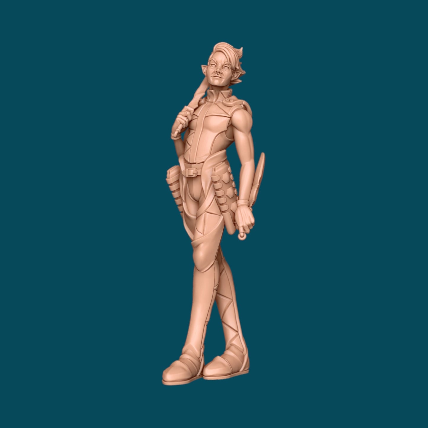 Kal a Murder-Happy Drow | D&D TTRPG Miniature | Awkward Penguin Minis