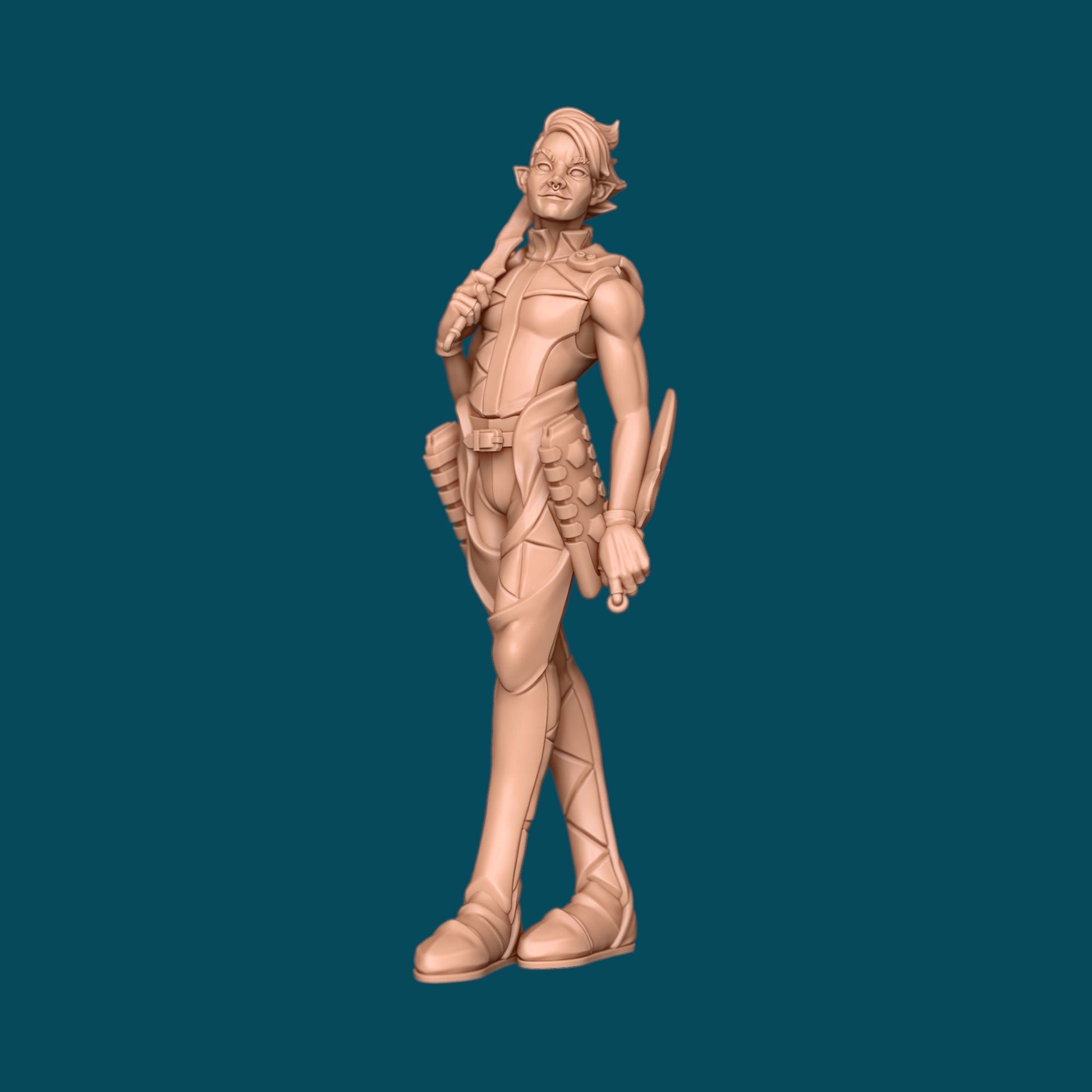 Kal a Murder-Happy Drow | D&D TTRPG Miniature | Awkward Penguin Minis