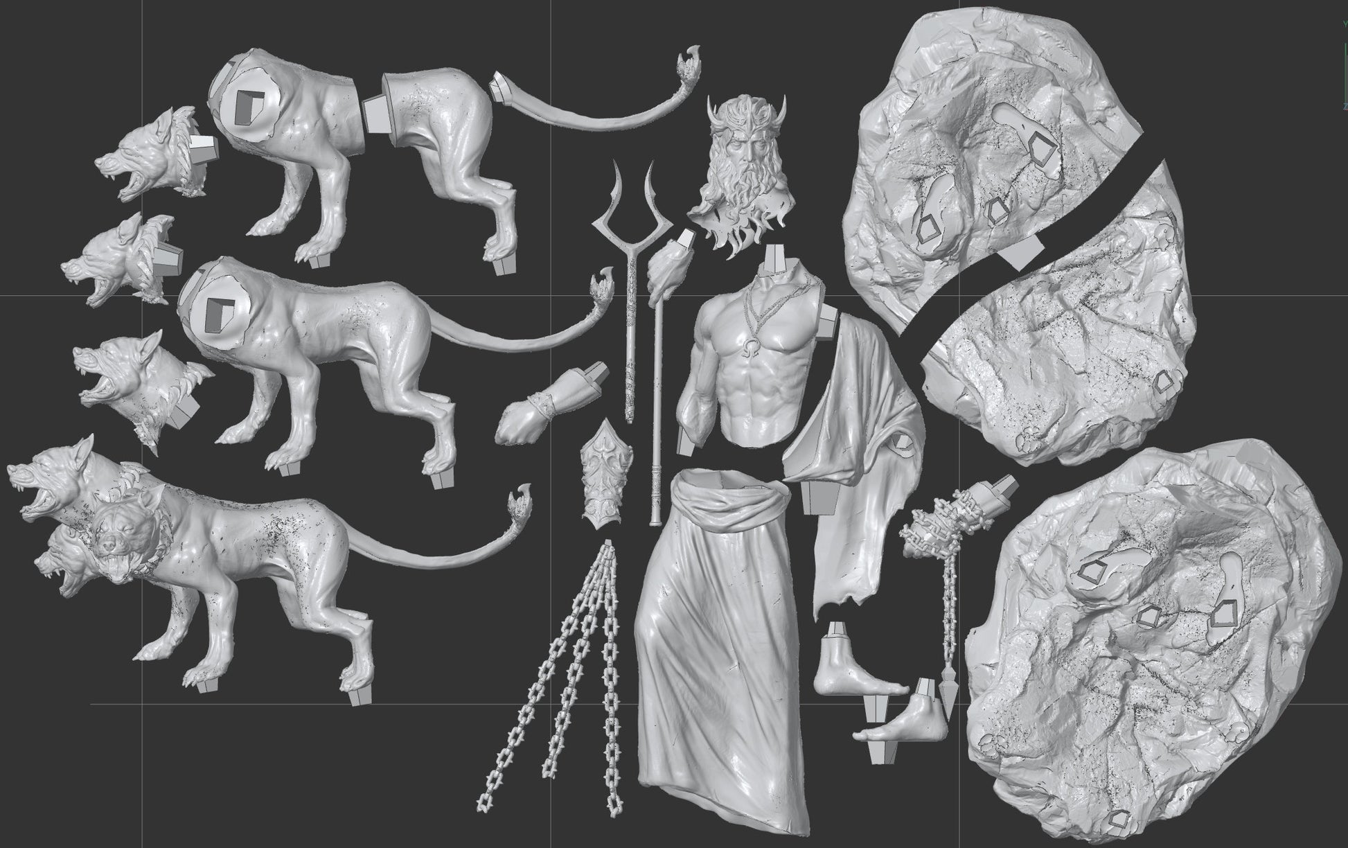 Greek God of the Underworld, Hades | Resin Garage Kit Sculpture Anime Video Game Fan Art Statue | CA 3D Studios