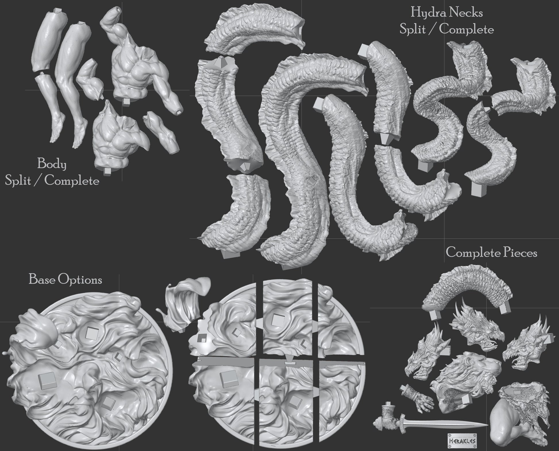 Greek Demi-God, Heracles, Hercules | Resin Garage Kit Sculpture Anime Video Game Fan Art Statue | CA 3D Studios