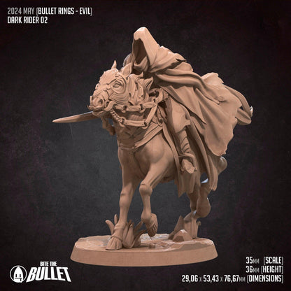 Bullet Rings, Dark Riders | TABLETOP SCALE | TTRPG Miniature | Bite the Bullet | Unpainted, Unplated Resin 8k