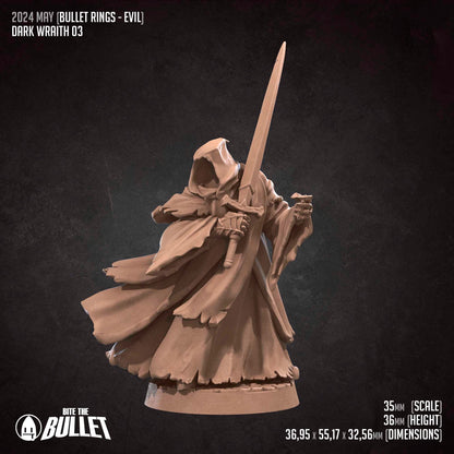 Bullet Rings, Dark Wraiths | TABLETOP SCALE | TTRPG Miniature | Bite the Bullet | Unpainted, Unplated Resin 8k