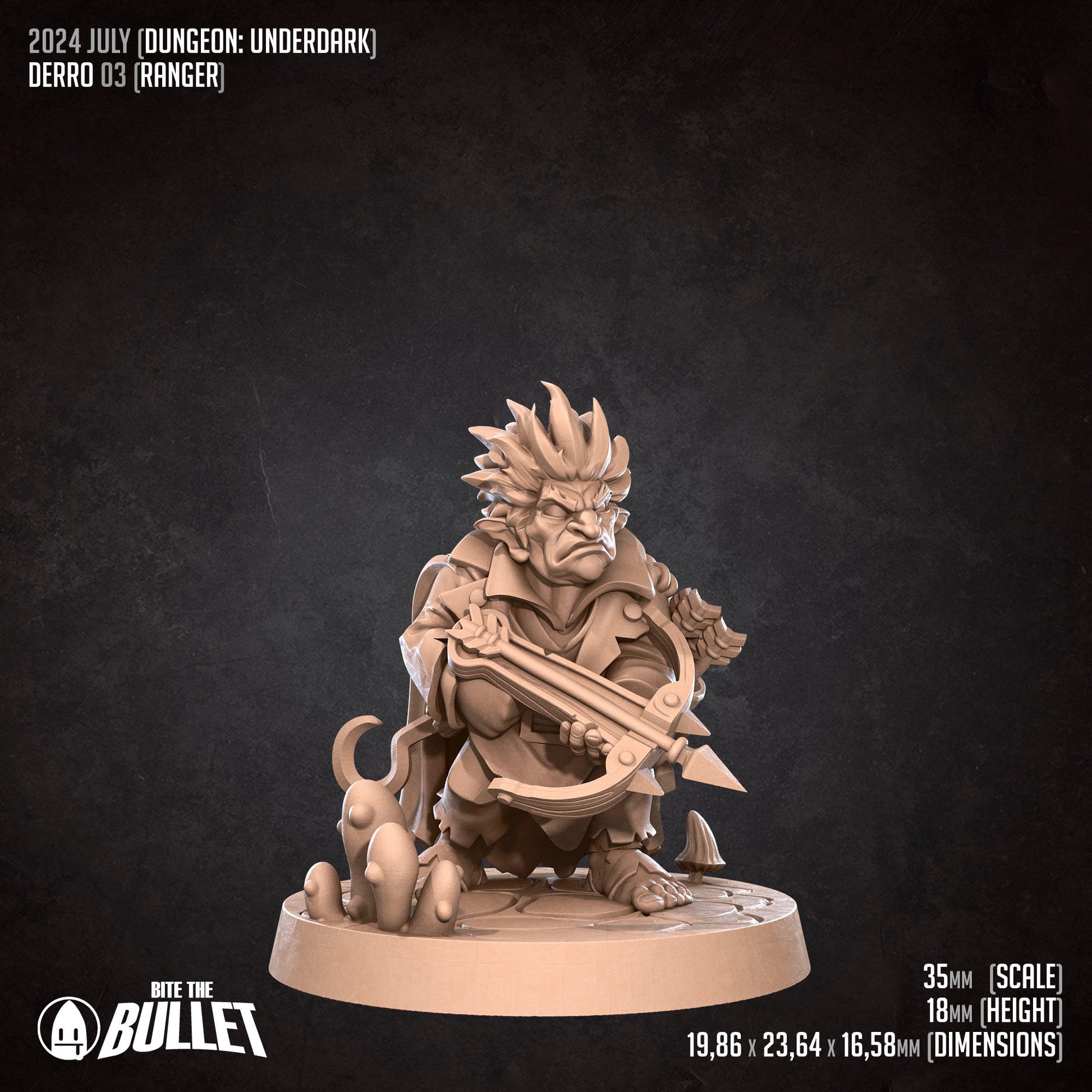 Derros, Underdark Gnomes | TABLETOP SCALE | TTRPG Miniature | Bite the Bullet | Unpainted, Unplated Resin 8k