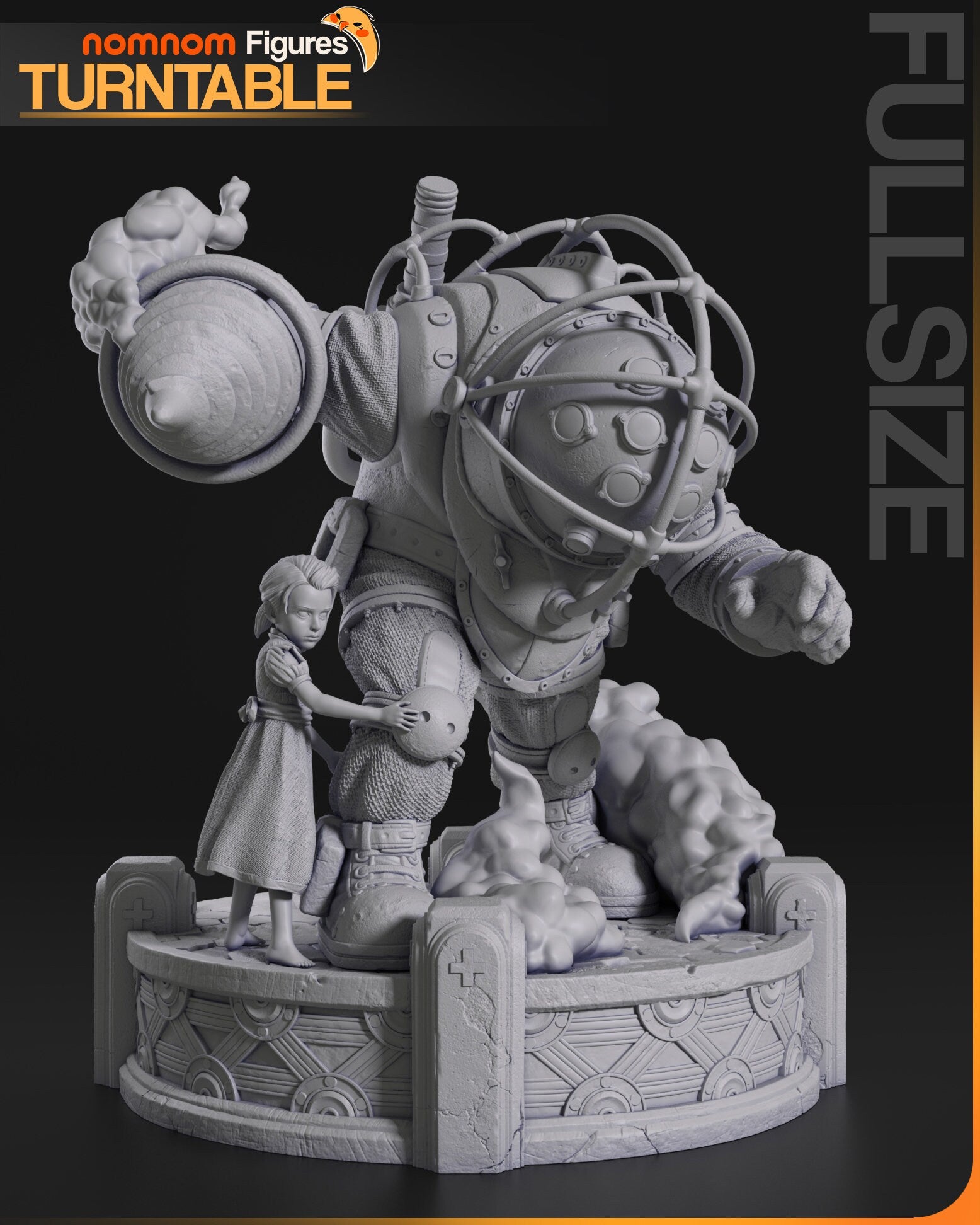 Bouncer and Little Sister | Resin Garage Kit Figure Game Fan Art | Nomnom Figures