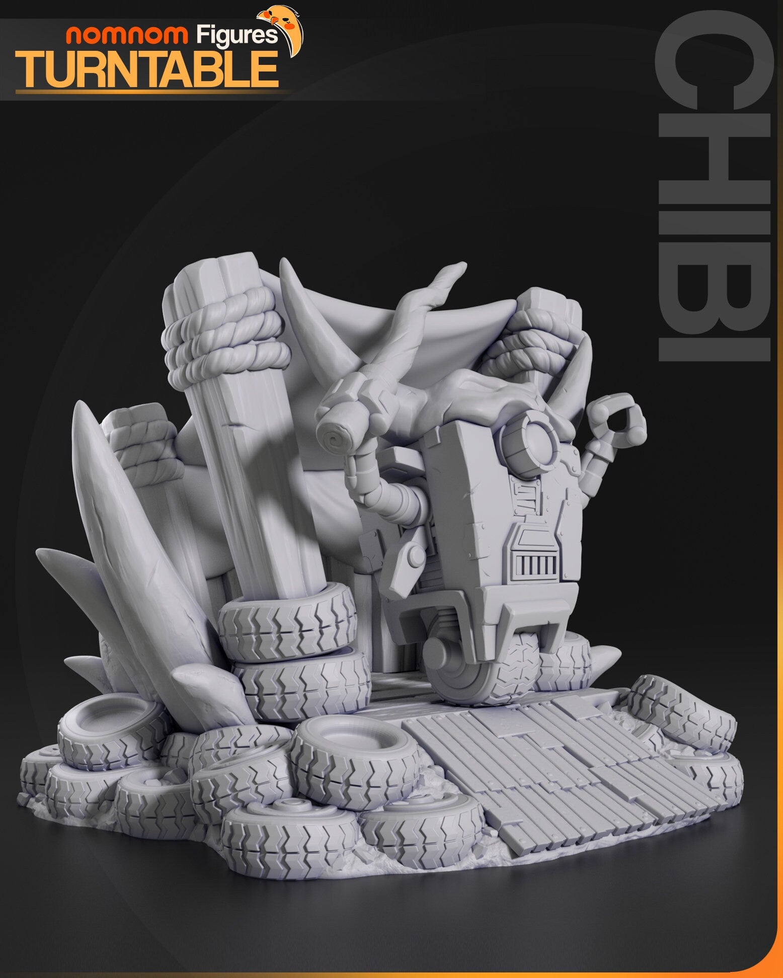 Chibi Loudmouth Robot | Resin Garage Kit Figure Game Fan Art | Nomnom Figures