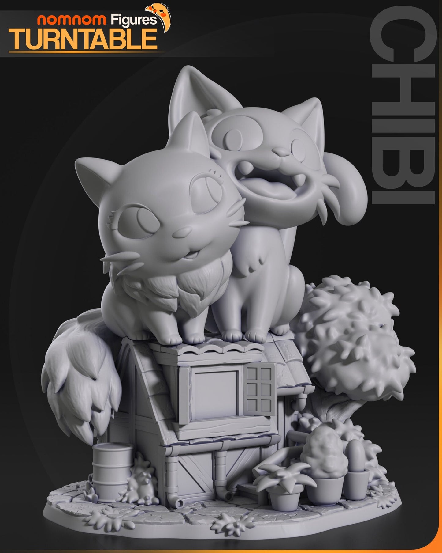 Chibi Delivery Kitty | Resin Garage Kit Figure Anime Fan Art | Nomnom Figures