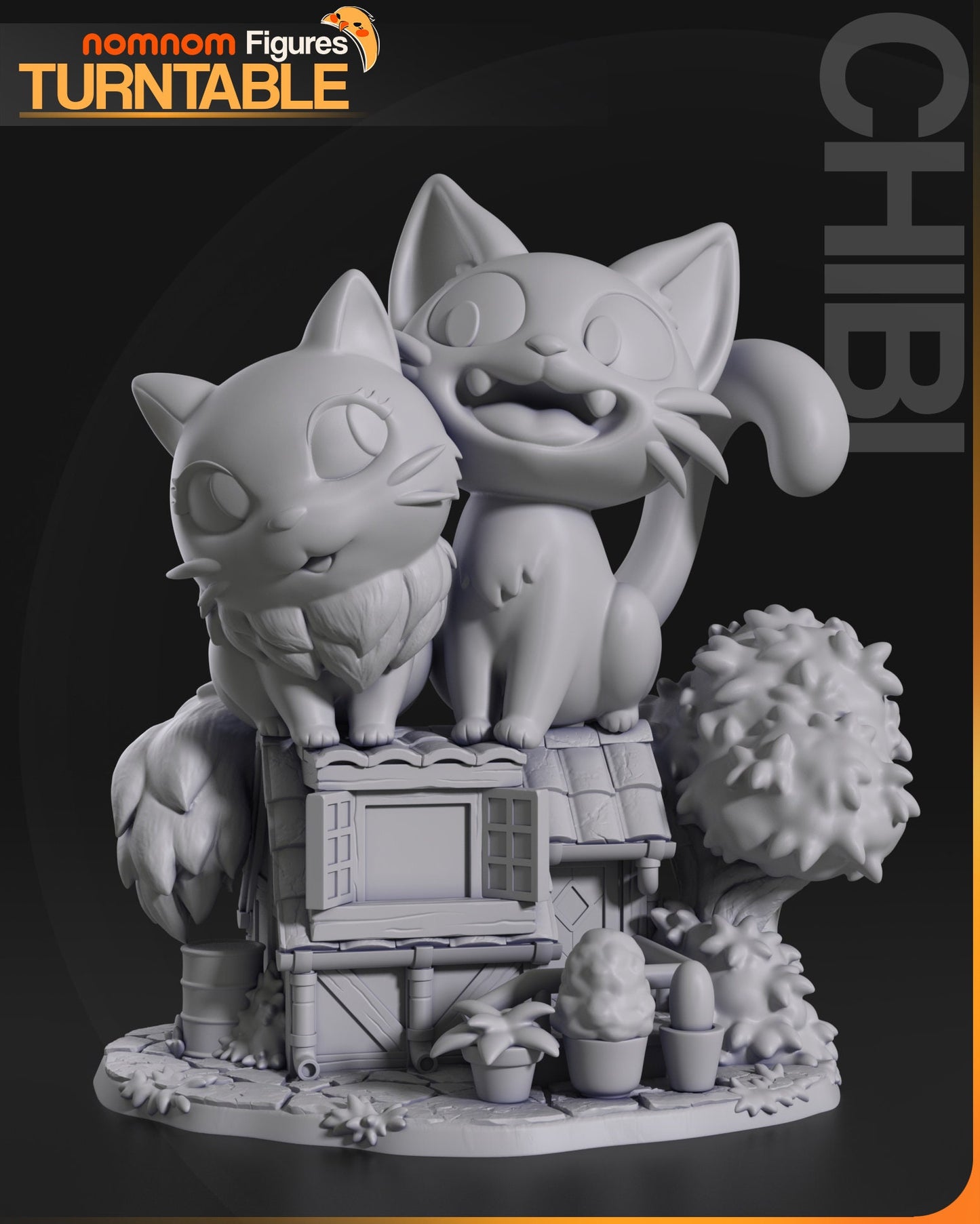 Chibi Delivery Kitty | Resin Garage Kit Figure Anime Fan Art | Nomnom Figures