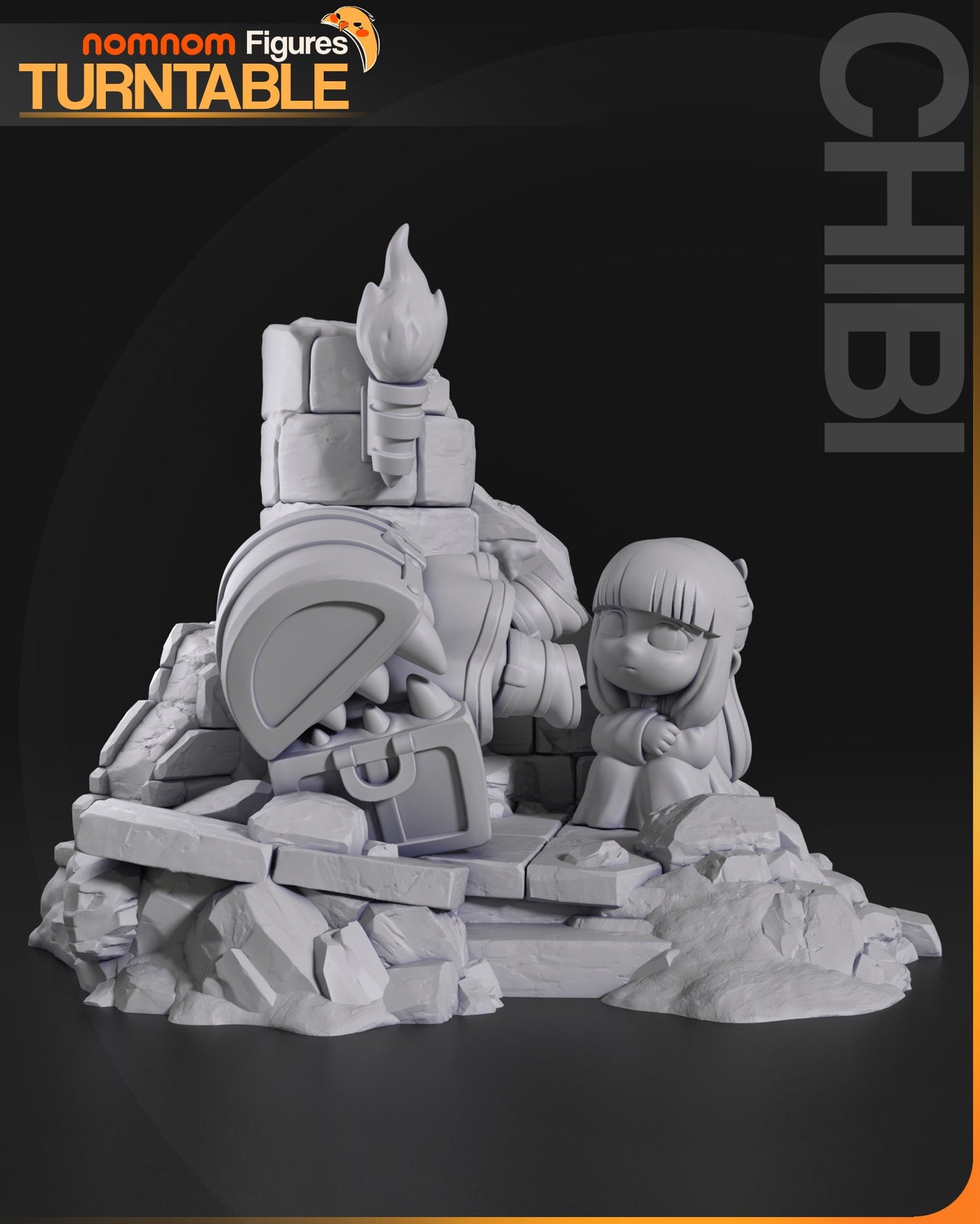 Chibi Mimic Fight | Resin Garage Kit Figure Anime Fan Art | Nomnom Figures