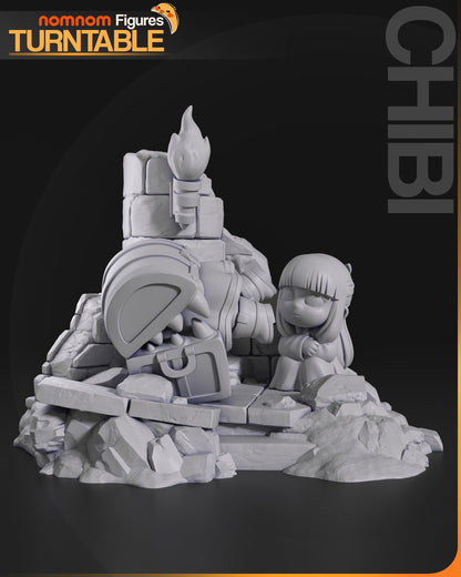 Chibi Mimic Fight | Resin Garage Kit Figure Anime Fan Art | Nomnom Figures