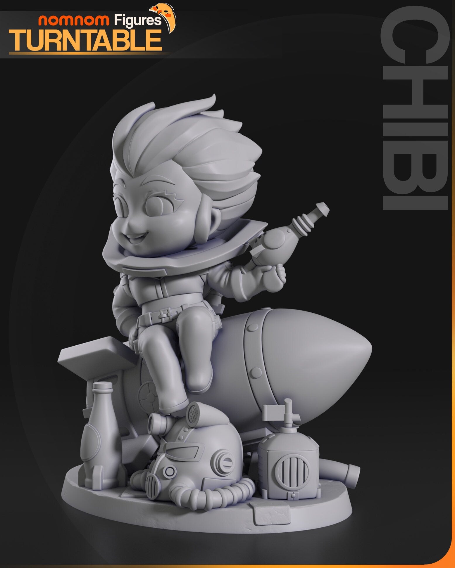 Chibi Nuclear Cola Girl | Resin Garage Kit Figure Game Fan Art | Nomnom Figures