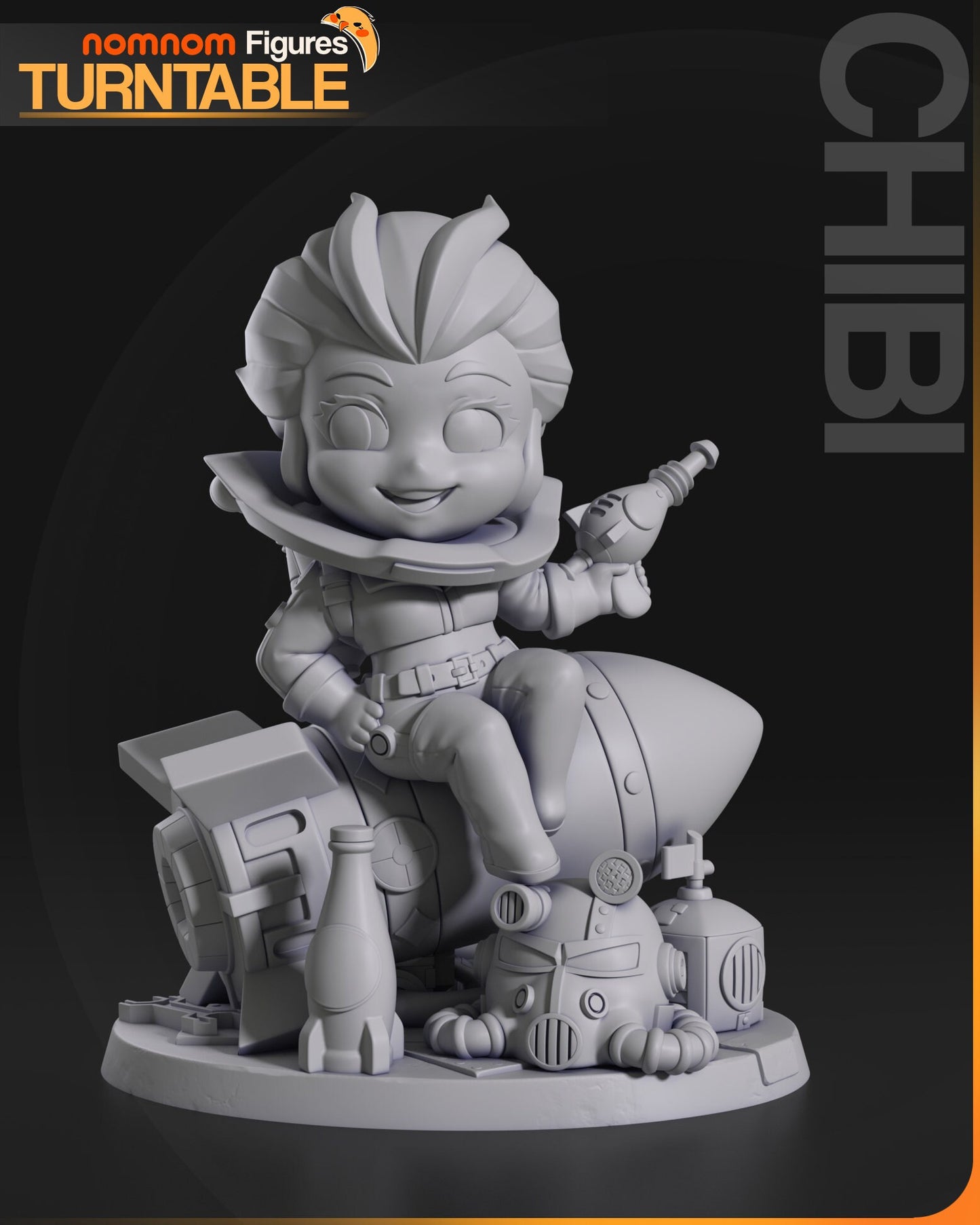 Chibi Nuclear Cola Girl | Resin Garage Kit Figure Game Fan Art | Nomnom Figures