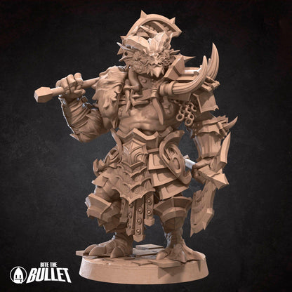 Dragonborn Barbarian | TABLETOP SCALE | TTRPG Miniature | Bite the Bullet