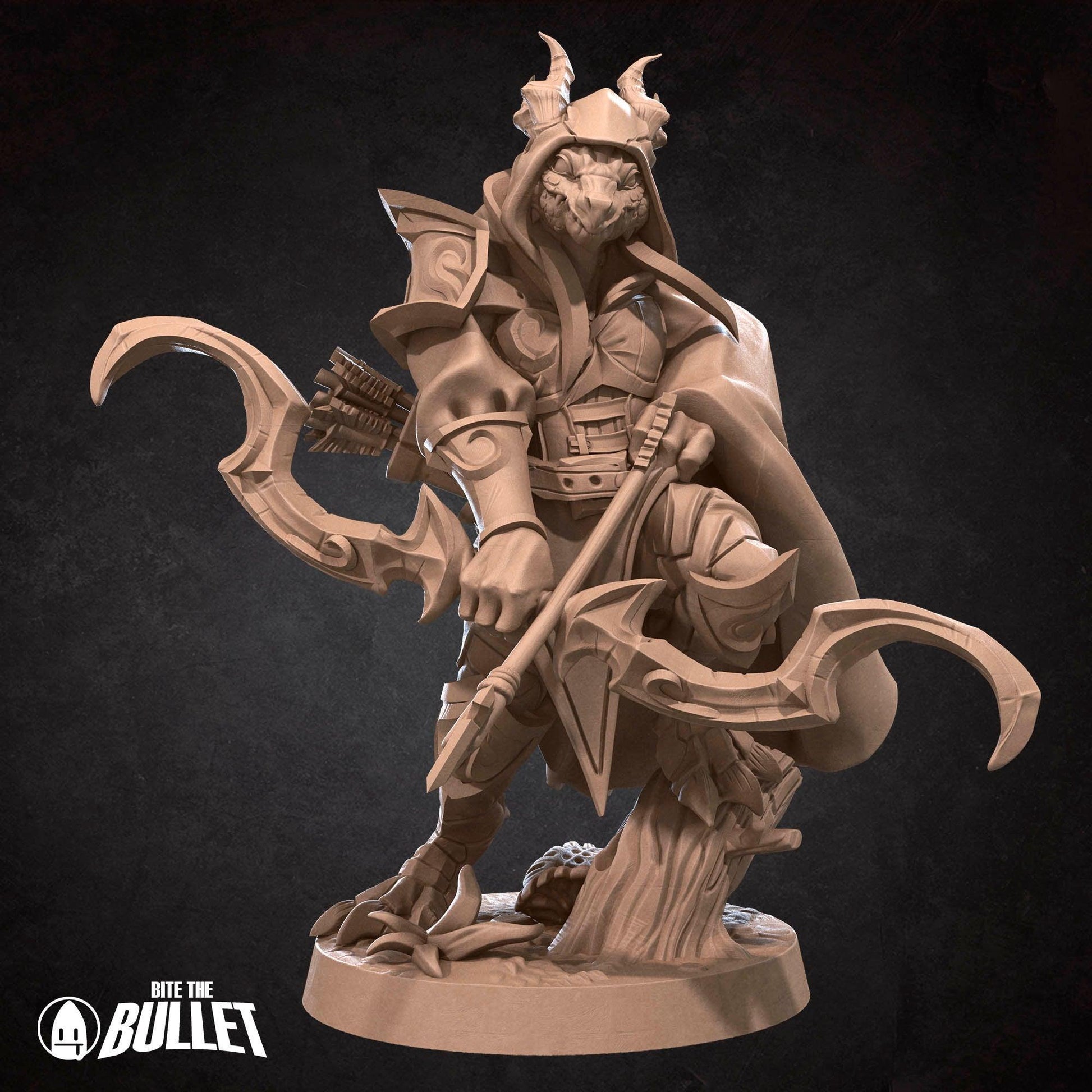 Dragonborn Ranger | TABLETOP SCALE | TTRPG Miniature | Bite the Bullet