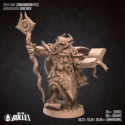 Dragonborn Sorcerer | TABLETOP SCALE | TTRPG Miniature | Bite the Bullet