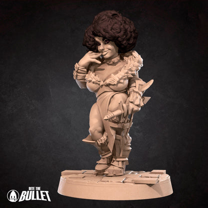 Exxotic Dwarf Rogue | Woman Pinup SFW NSFW Model Miniature | Bite the Bullet