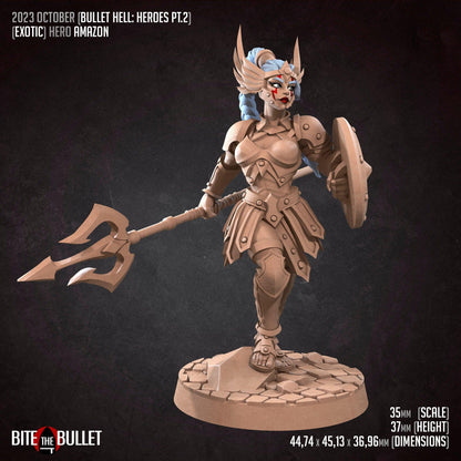 Exxotic Bullet Hell Amazon Hero | Woman Pinup SFW NSFW Model Miniature | Bite the Bullet