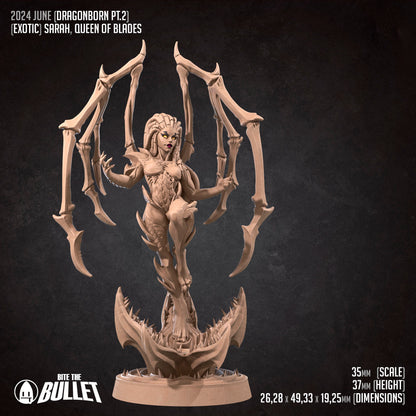 Exxotic Sarah, Queen of Blades | Angel Woman Pinup SFW NSFW Model Miniature | Bite the Bullet