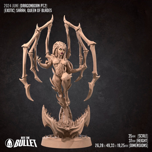 Exotic Sarah, Queen of Blades | Angel Woman Pinup SFW NSFW Model Miniature | Bite the Bullet