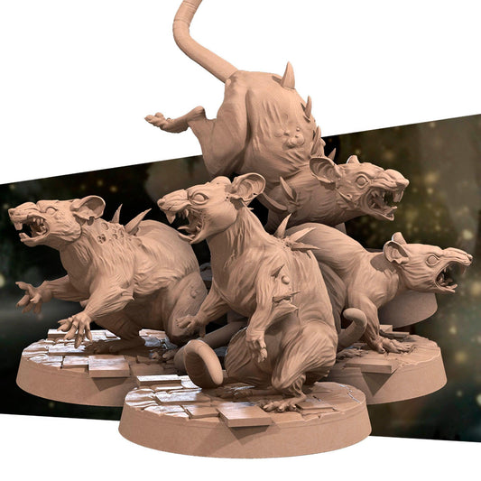 Giant Rats | TABLETOP SCALE | D&D TTRPG Miniature | Bite the Bullet