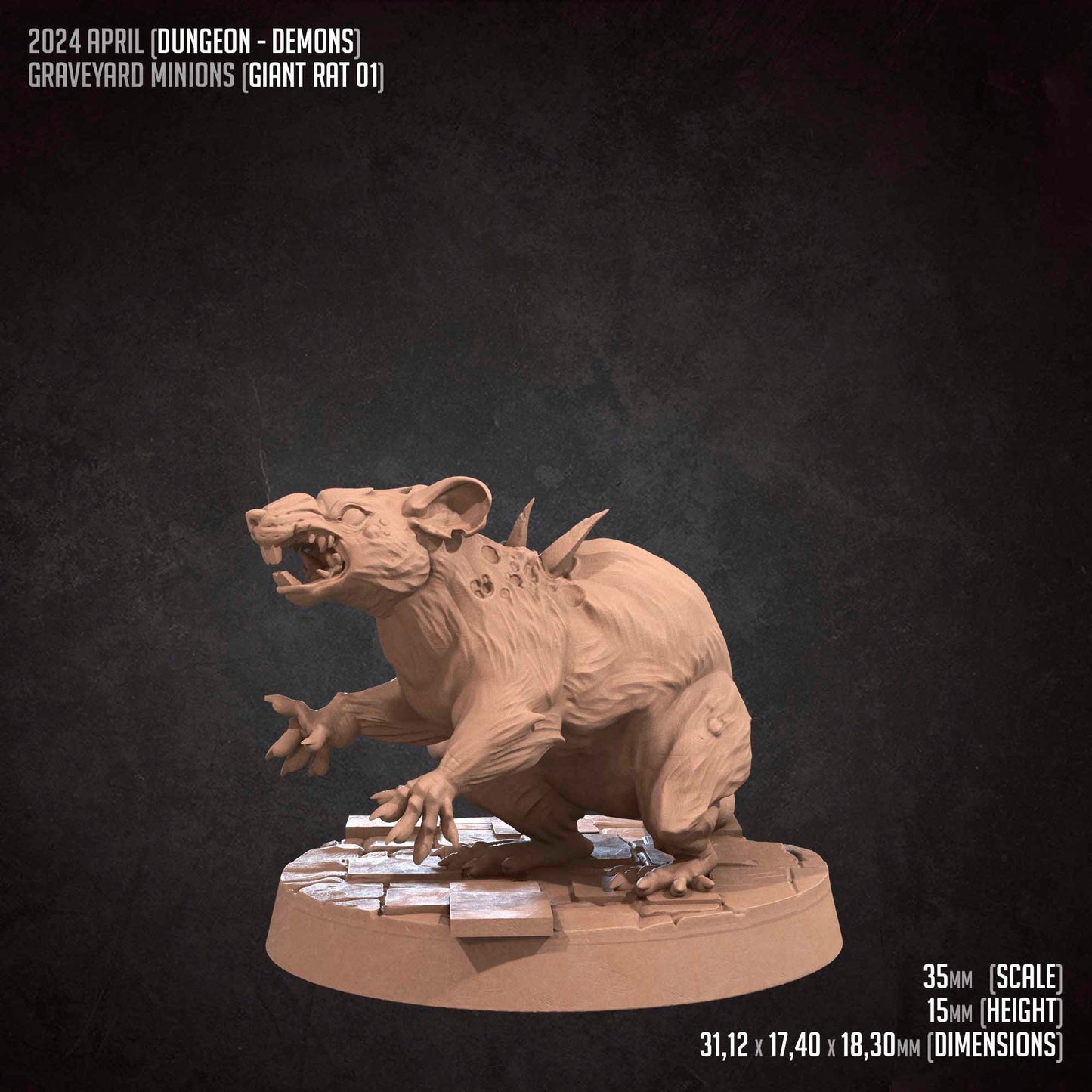 Giant Rats | TABLETOP SCALE | D&D TTRPG Miniature | Bite the Bullet