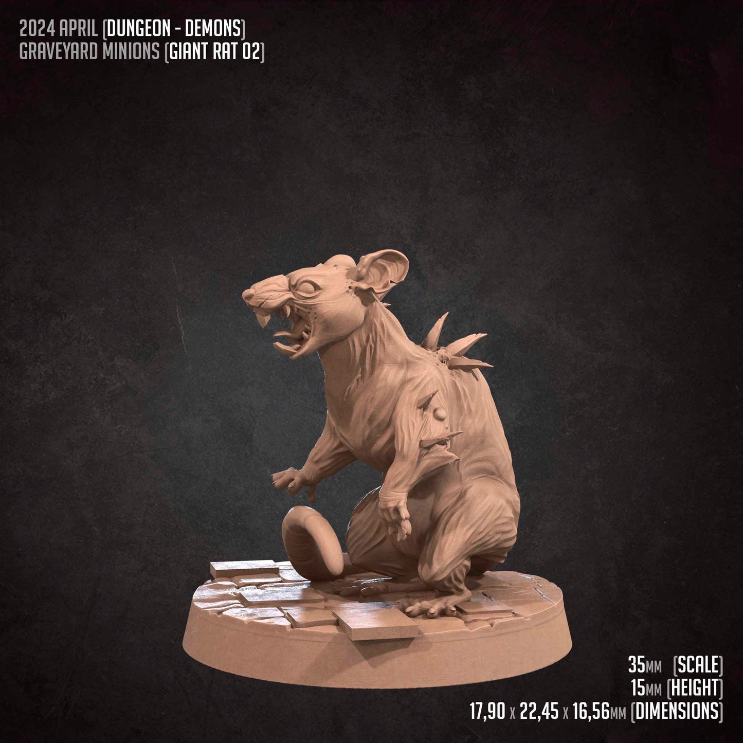 Giant Rats | TABLETOP SCALE | D&D TTRPG Miniature | Bite the Bullet