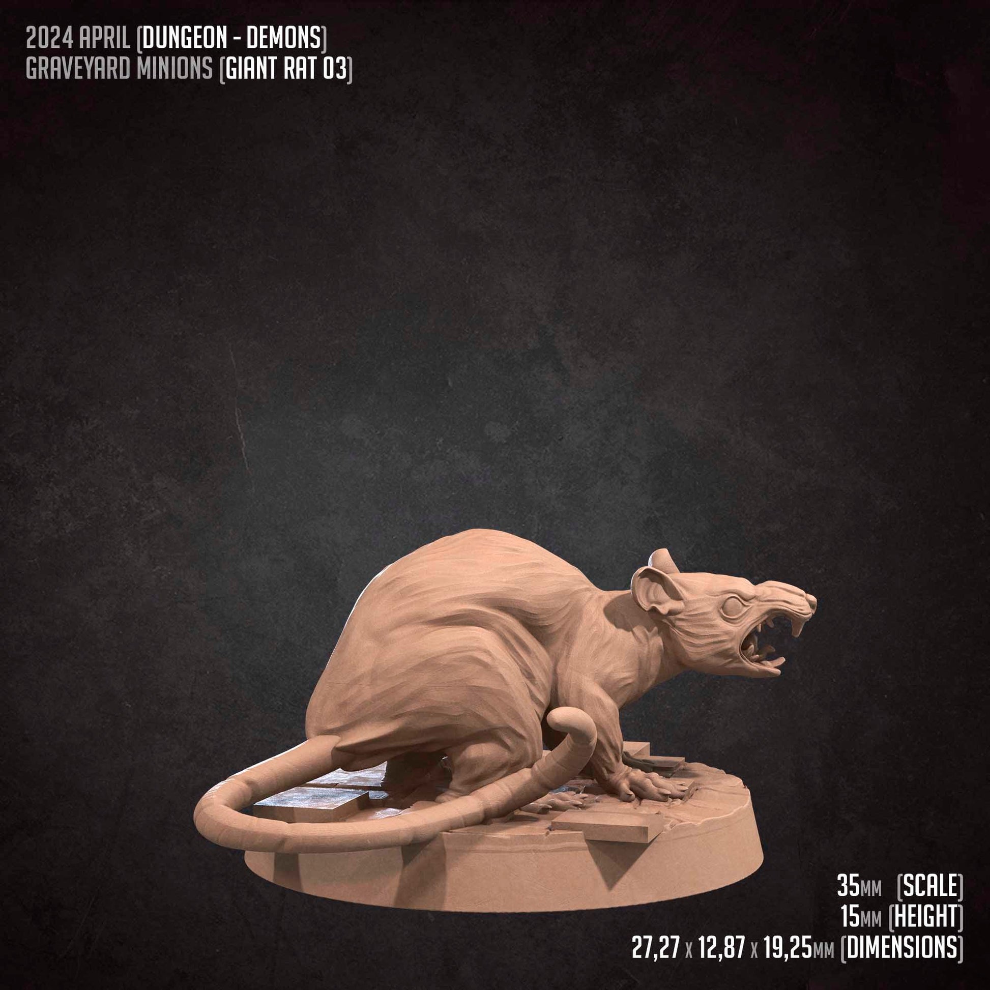 Giant Rats | TABLETOP SCALE | D&D TTRPG Miniature | Bite the Bullet