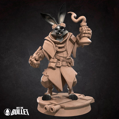 Harengon Artificer | TABLETOP SCALE | D&D TTRPG Miniature | Bite the Bullet | Unpainted, Unplated Resin 8k