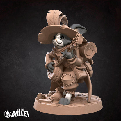 Harengon Bard | TABLETOP SCALE | D&D TTRPG Miniature | Bite the Bullet | Unpainted, Unplated Resin 8k