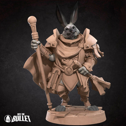 Harengon Cleric | TABLETOP SCALE | D&D TTRPG Miniature | Bite the Bullet | Unpainted, Unplated Resin 8k