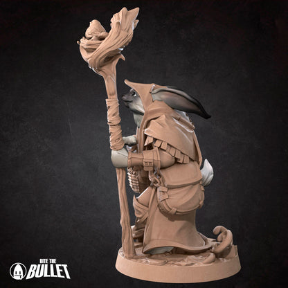 Harengon Druid | TABLETOP SCALE | D&D TTRPG Miniature | Bite the Bullet | Unpainted, Unplated Resin 8k
