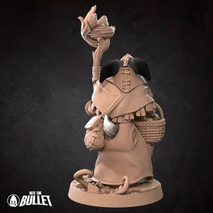 Harengon Druid | TABLETOP SCALE | D&D TTRPG Miniature | Bite the Bullet | Unpainted, Unplated Resin 8k