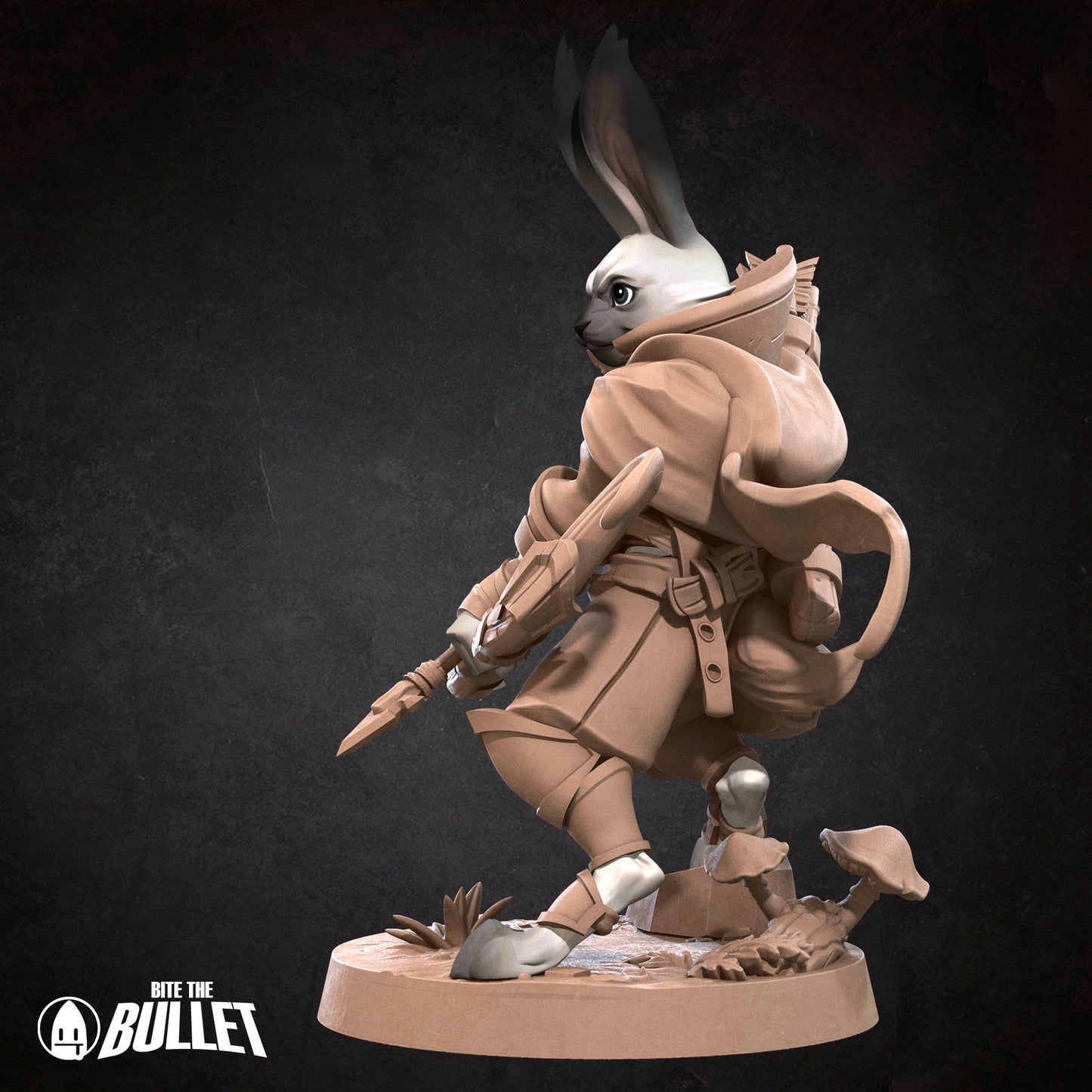 Harengon Ranger | TABLETOP SCALE | D&D TTRPG Miniature | Bite the Bullet | Unpainted, Unplated Resin 8k