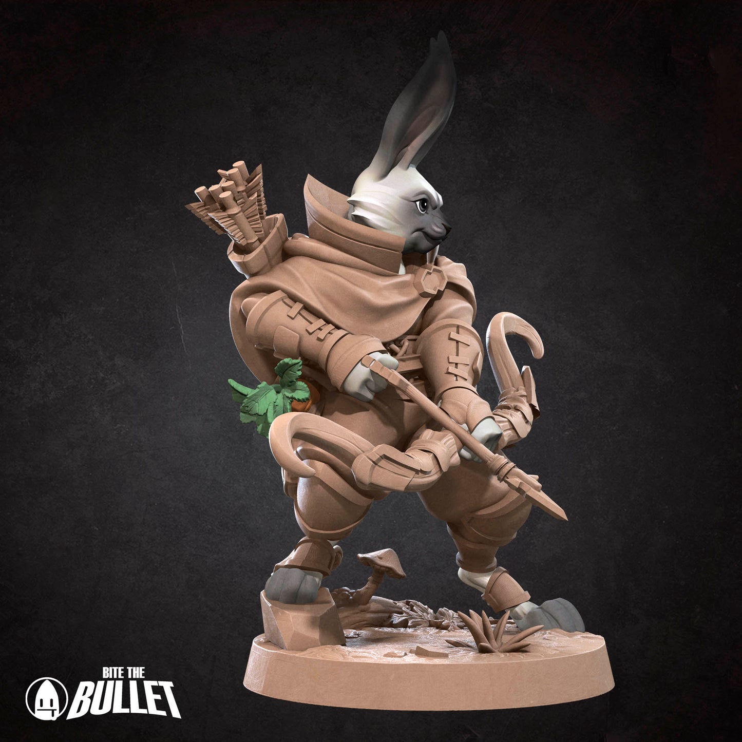 Harengon Ranger | TABLETOP SCALE | D&D TTRPG Miniature | Bite the Bullet | Unpainted, Unplated Resin 8k