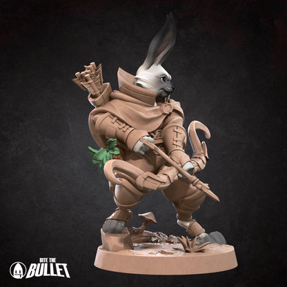 Harengon Ranger | TABLETOP SCALE | D&D TTRPG Miniature | Bite the Bullet | Unpainted, Unplated Resin 8k