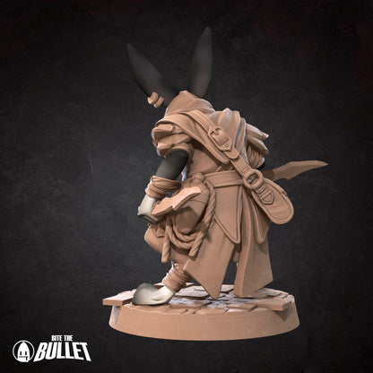 Harengon Rogue | TABLETOP SCALE | D&D TTRPG Miniature | Bite the Bullet | Unpainted, Unplated Resin 8k