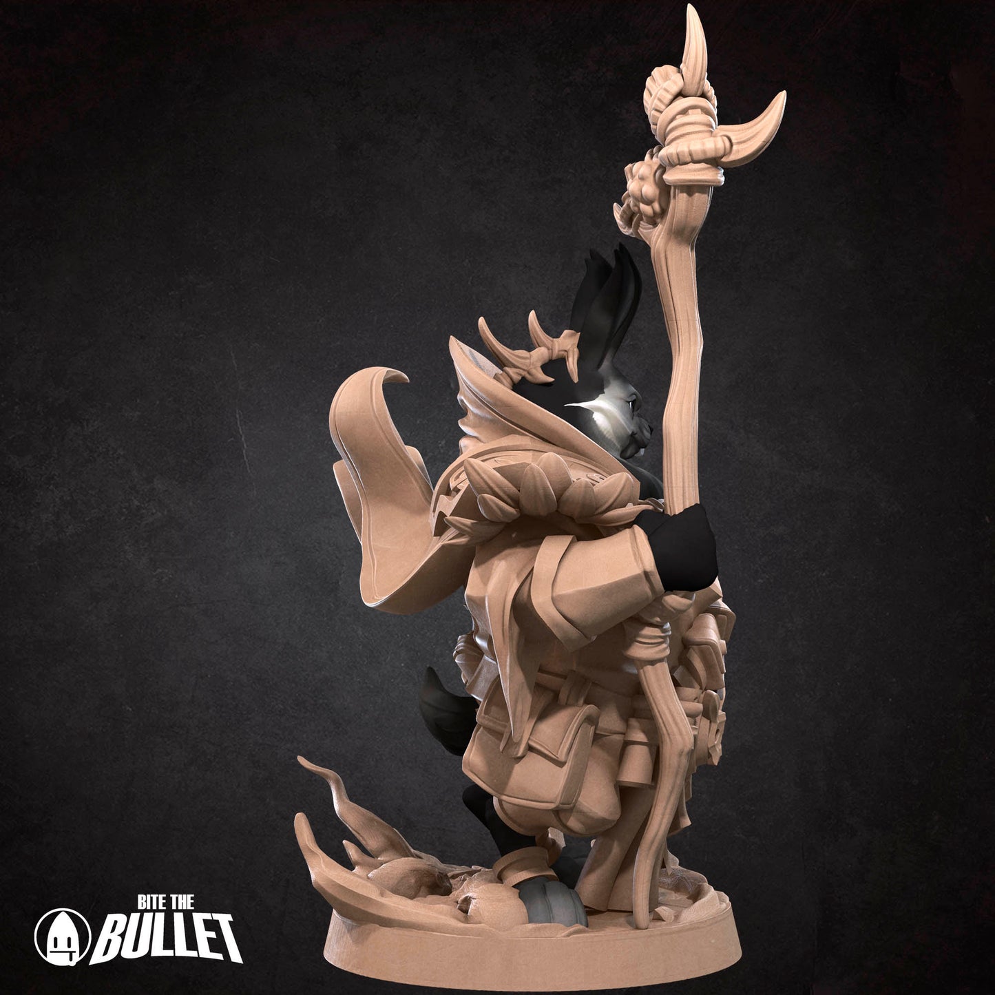 Harengon Warlock | TABLETOP SCALE | D&D TTRPG Miniature | Bite the Bullet | Unpainted, Unplated Resin 8k