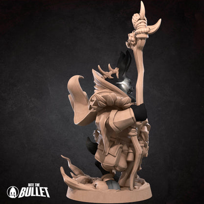 Harengon Warlock | TABLETOP SCALE | D&D TTRPG Miniature | Bite the Bullet | Unpainted, Unplated Resin 8k