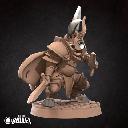 Harengon Warrior | TABLETOP SCALE | D&D TTRPG Miniature | Bite the Bullet | Unpainted, Unplated Resin 8k