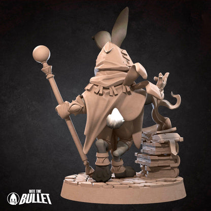 Harengon Wizard | TABLETOP SCALE | D&D TTRPG Miniature | Bite the Bullet | Unpainted, Unplated Resin 8k