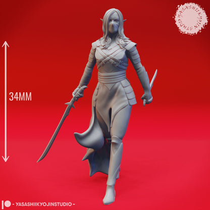 Drow | TABLETOP SCALE | TTRPG Monster Miniature | Yasashii Kyojin Studio