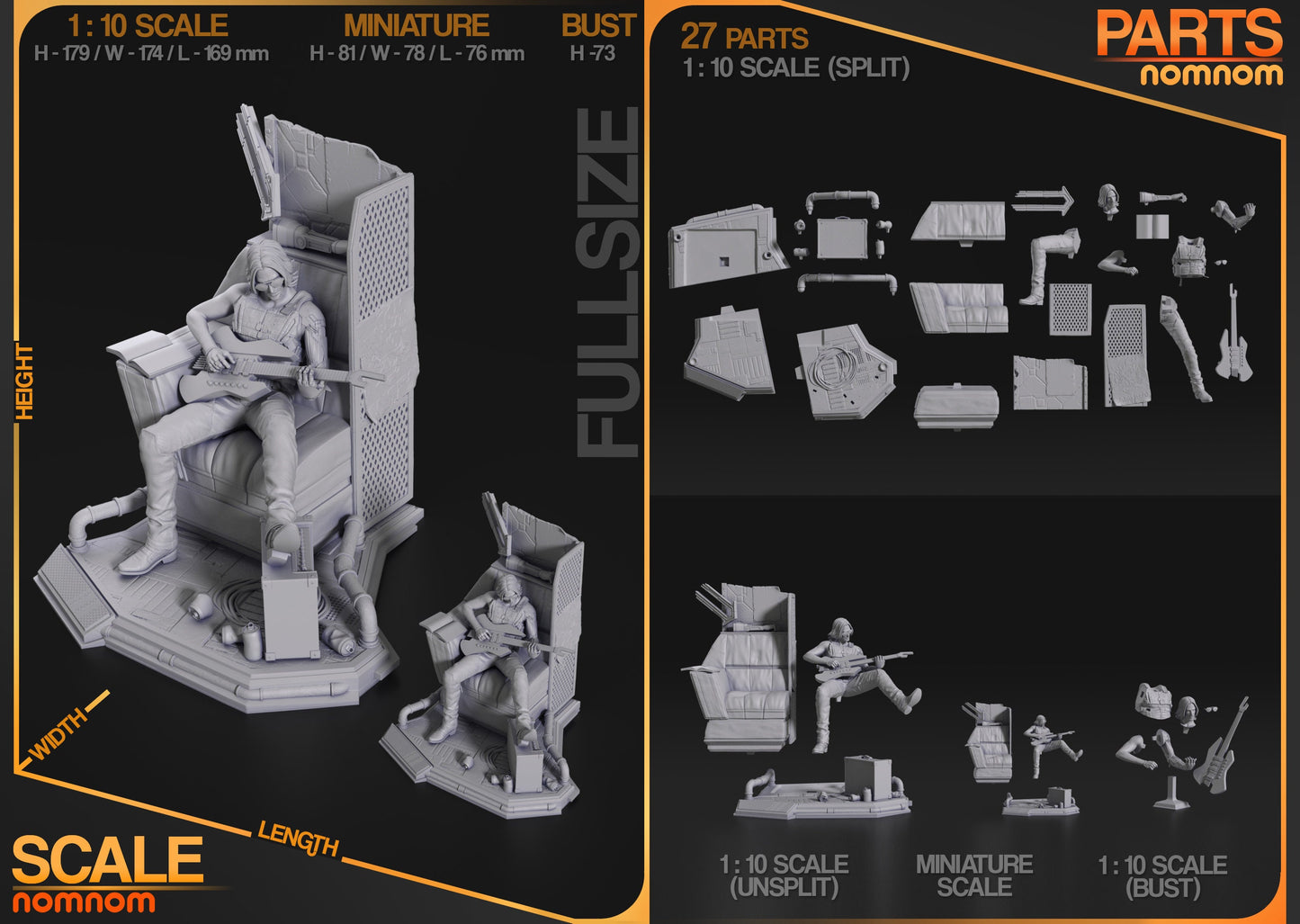 Famous Rockerboy | Resin Garage Kit Figure Game Fan Art | Nomnom Figures