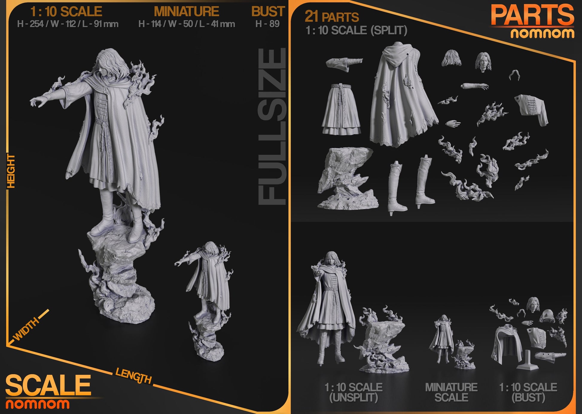 Spectral Maiden | Resin Garage Kit Figure Game Fan Art | Nomnom Figures