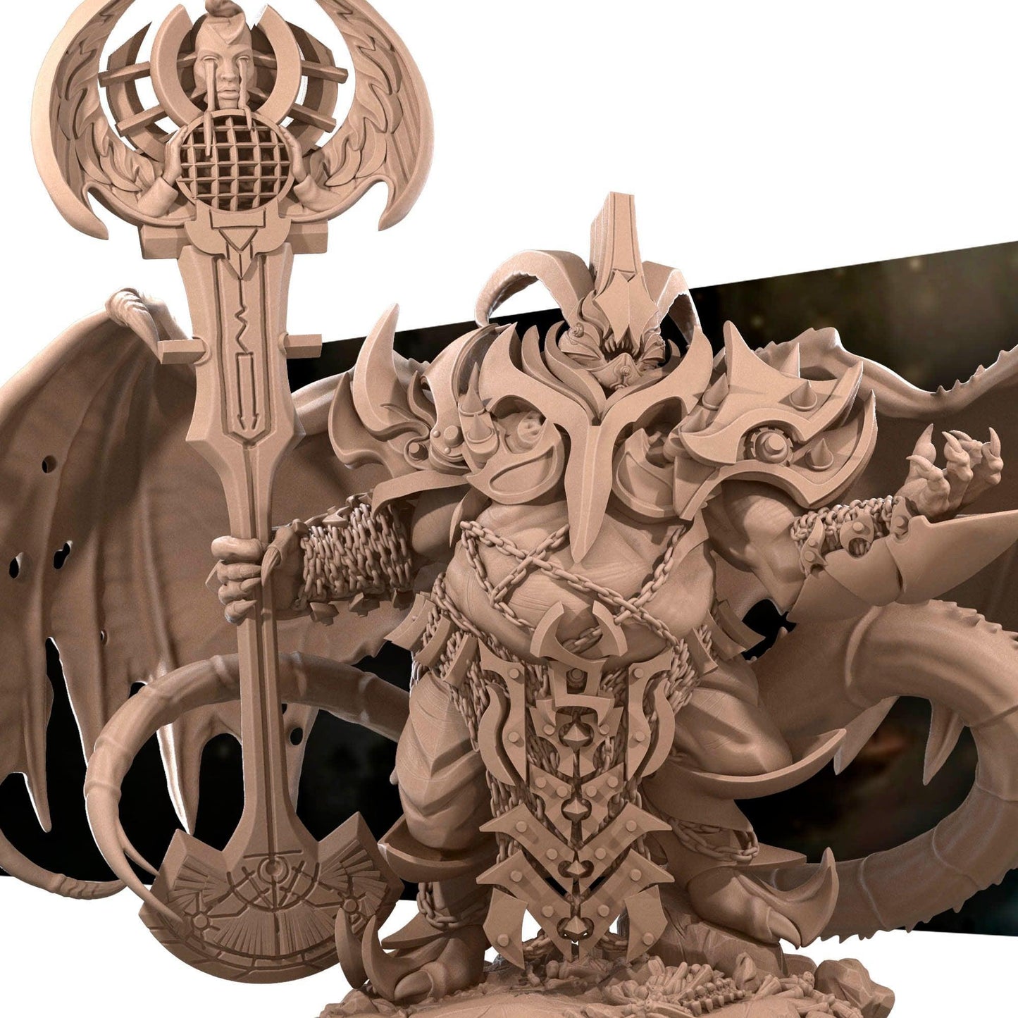 Lucille, Legion Pit Fiend Fear Boss | TABLETOP SCALE | D&D TTRPG Miniature | Bite the Bullet | Unpainted, Unplated Resin 8k