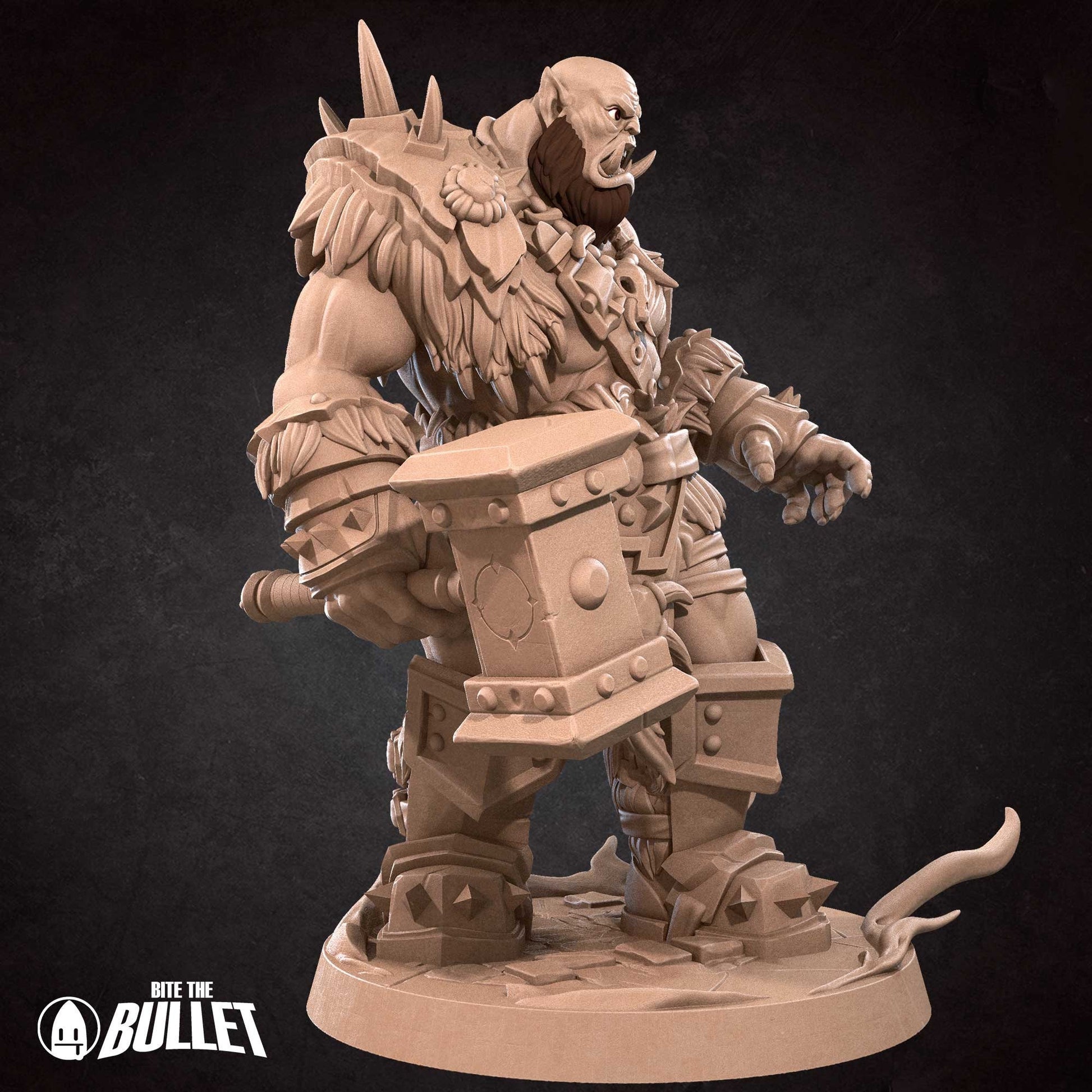 Orc Warchief | TABLETOP SCALE | D&D TTRPG Miniature | Bite the Bullet | Unpainted, Unplated Resin 8k